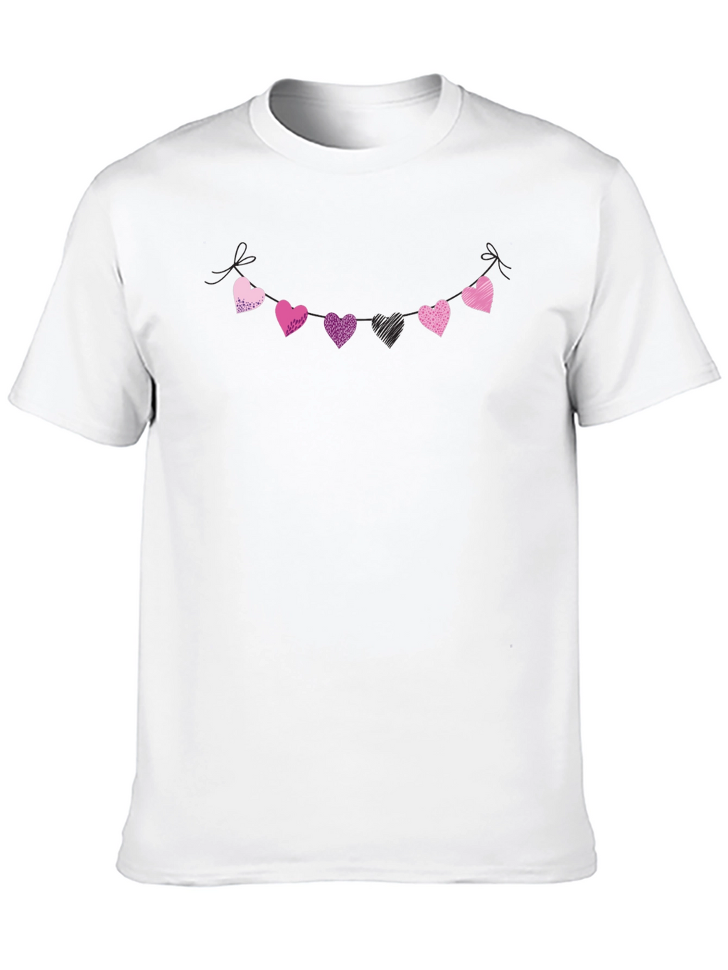 Heart Garland Graphic Black T-Shirt
