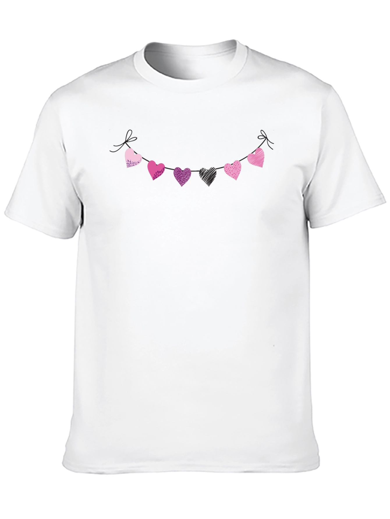 Heart Garland Graphic Black T-Shirt