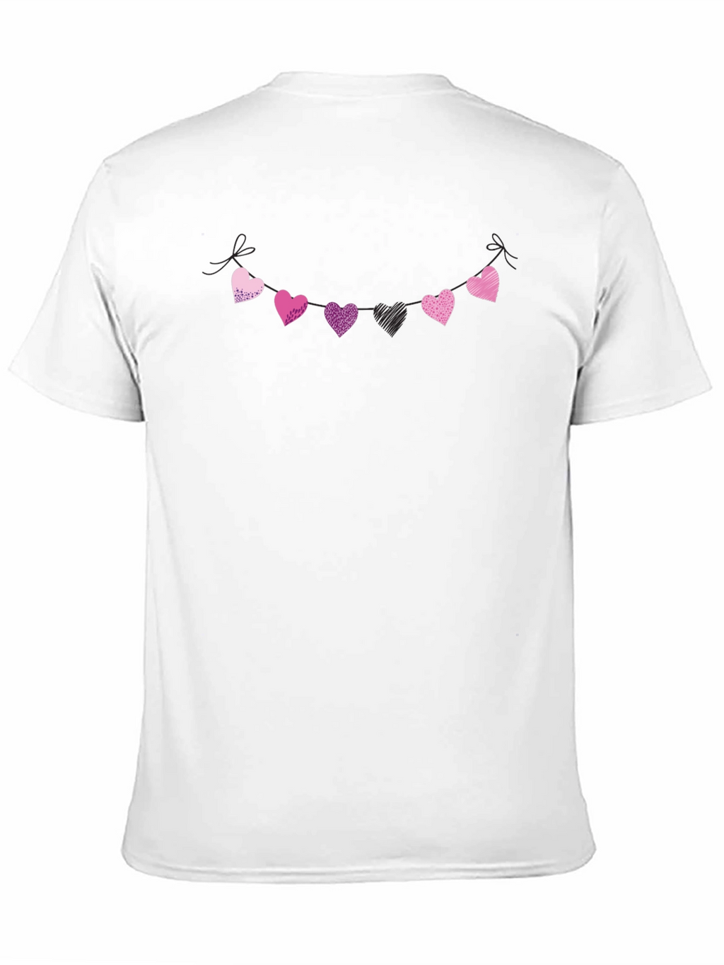 Heart Garland Graphic Black T-Shirt