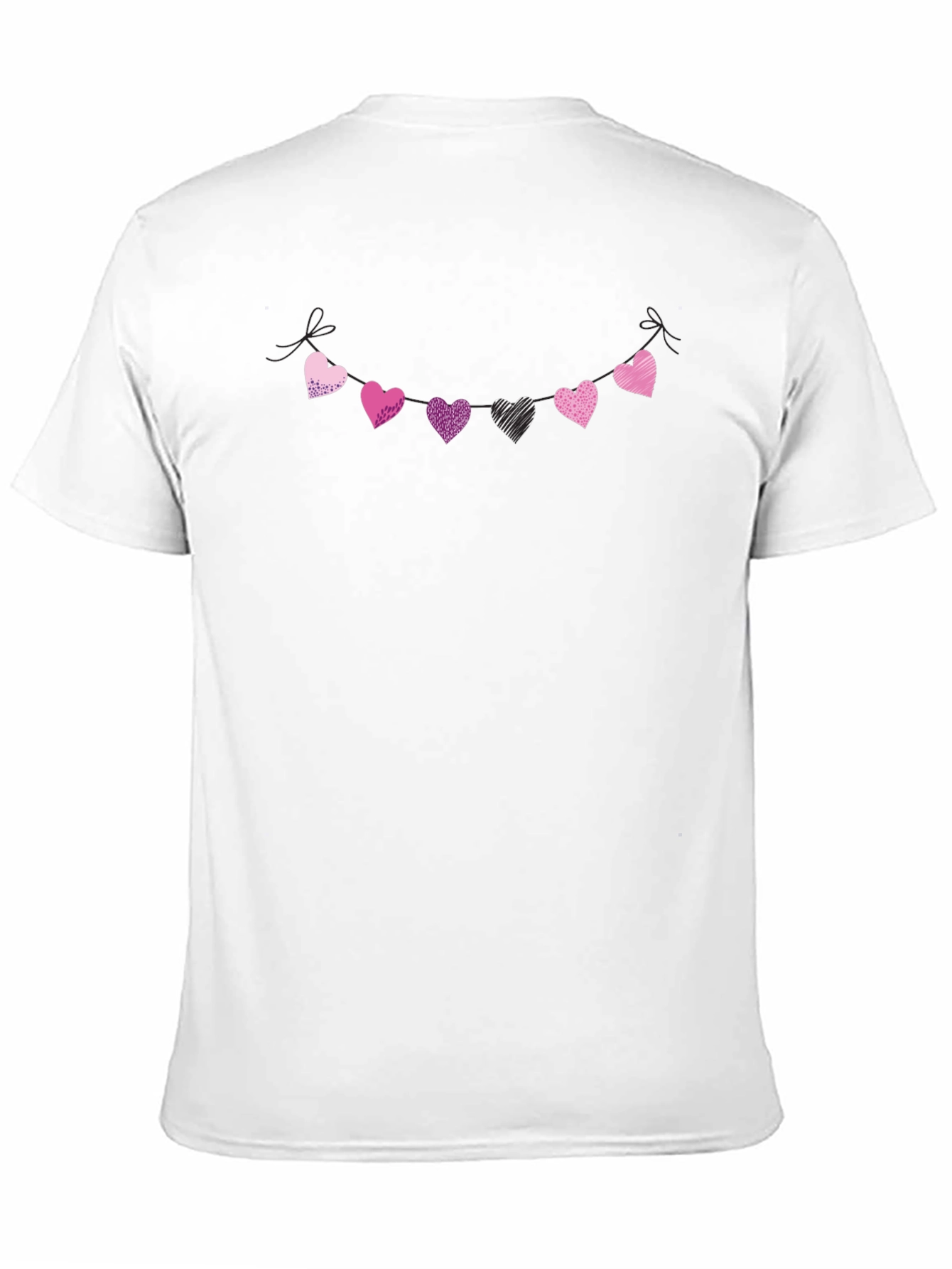 Heart Garland Graphic Black T-Shirt