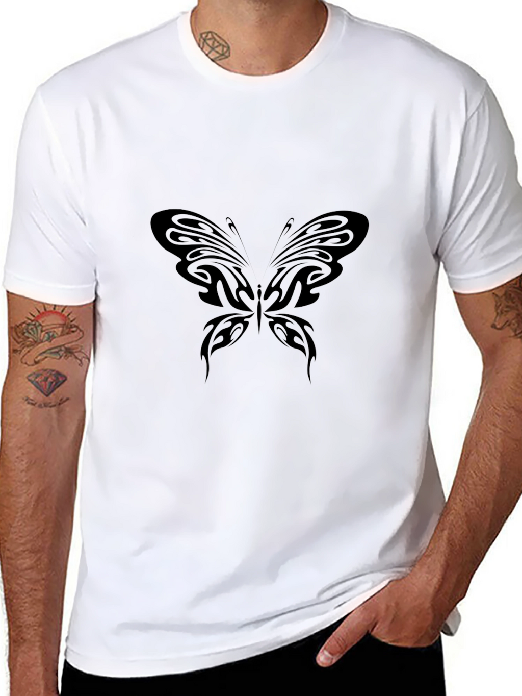 Black Butterfly Graphic Tee - Stylish Casual Wear