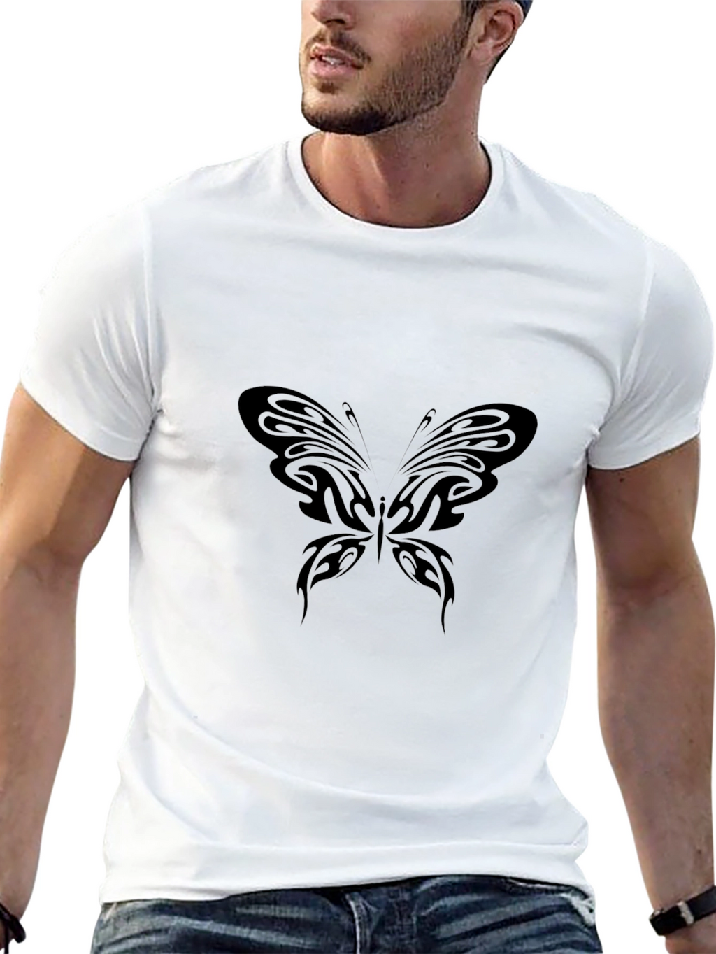 Black Butterfly Graphic Tee - Stylish Casual Wear