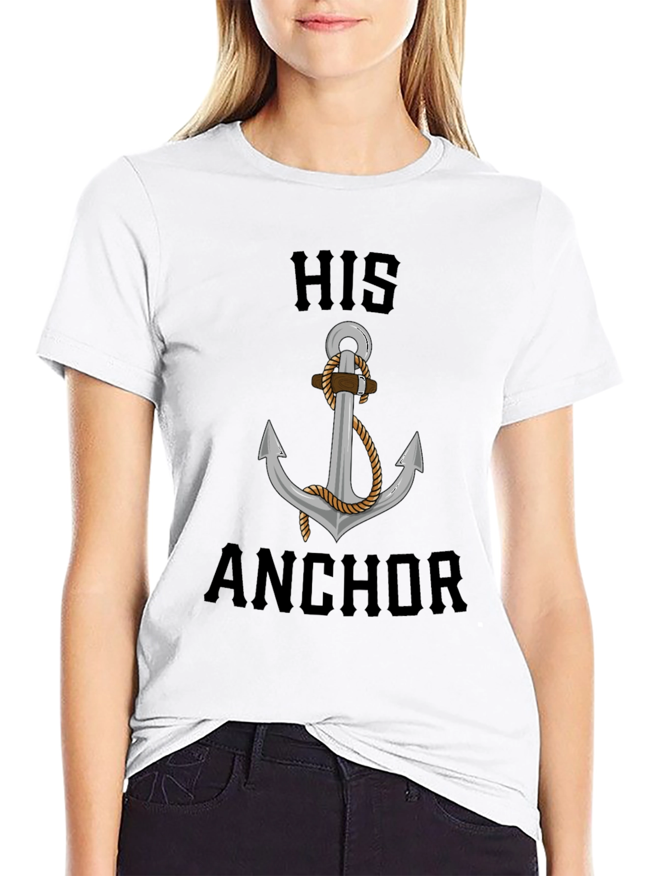 His Anchor Graphic Tee - Nautical Style