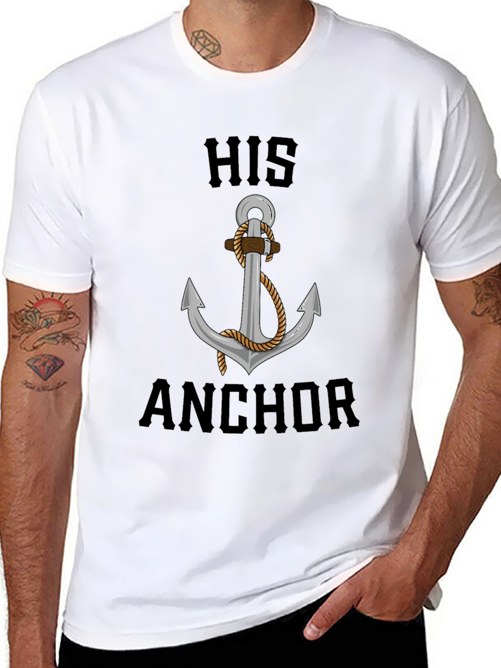 His Anchor Graphic Tee - Nautical Style