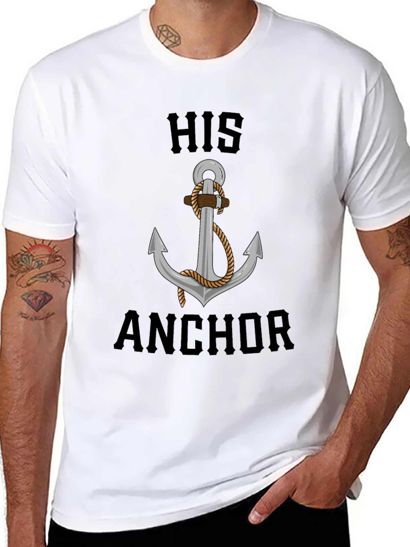 His Anchor Graphic Tee - Nautical Style