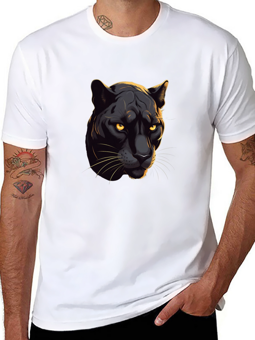 Black Panther Graphic Tee - Cool Cat Design