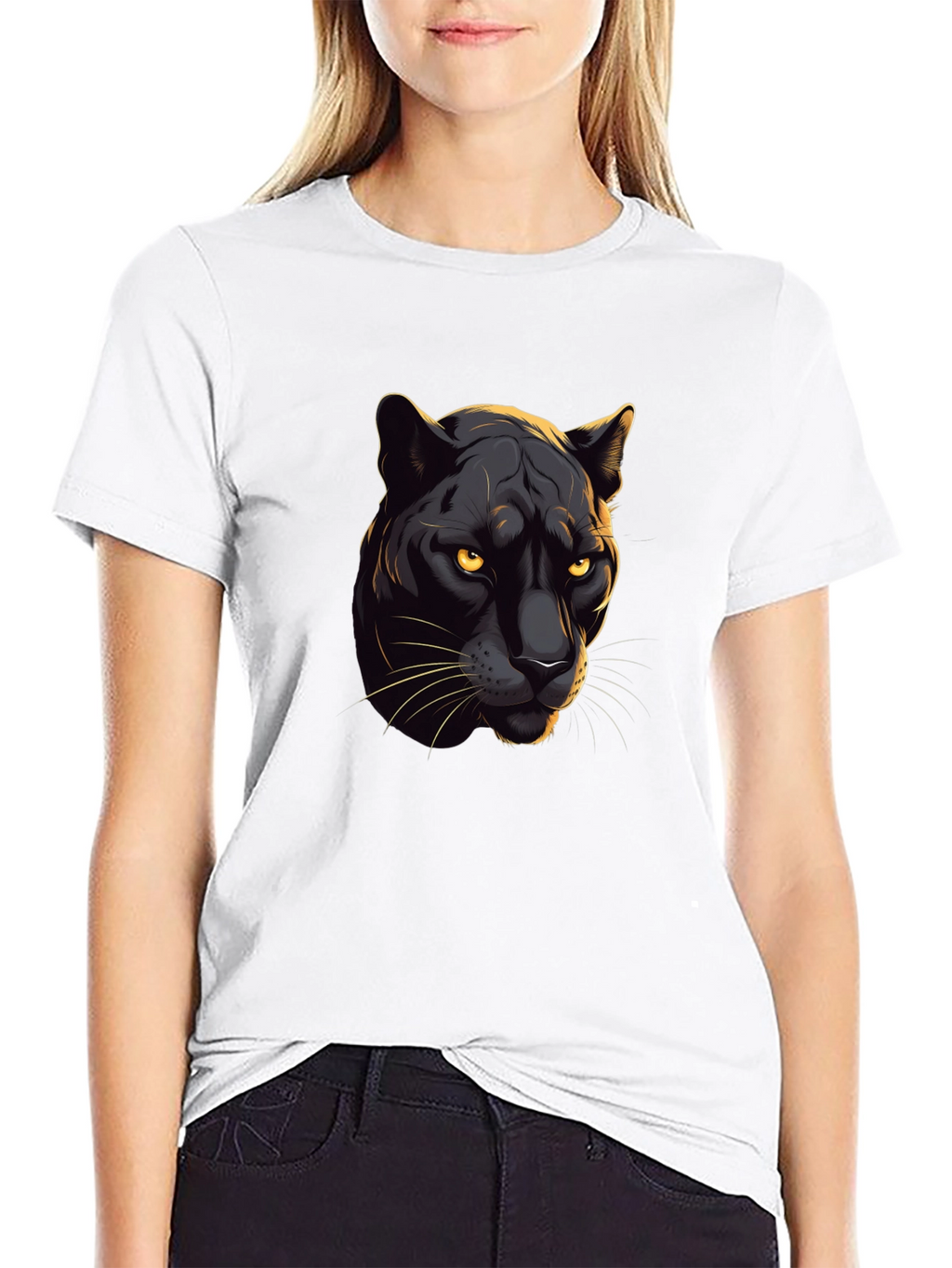 Black Panther Graphic Tee - Cool Cat Design