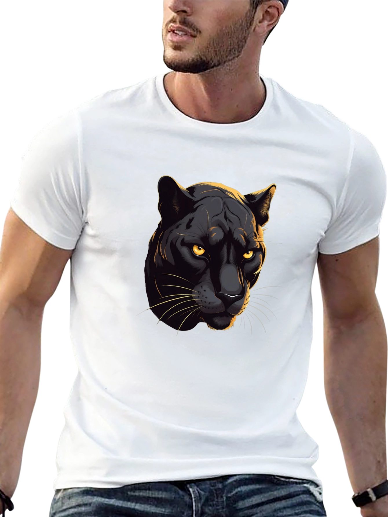 Black Panther Graphic Tee - Cool Cat Design