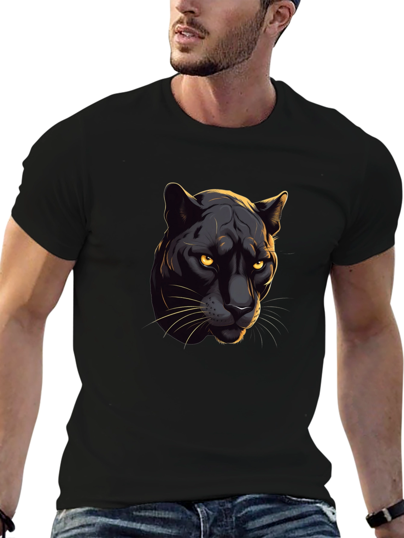 Black Panther Graphic Tee - Cool Cat Design