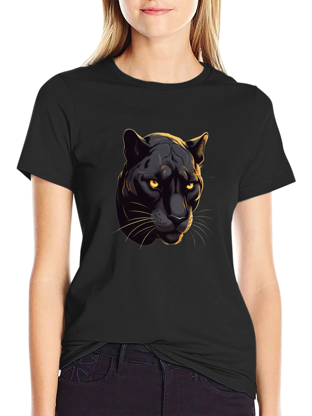 Black Panther Graphic Tee - Cool Cat Design