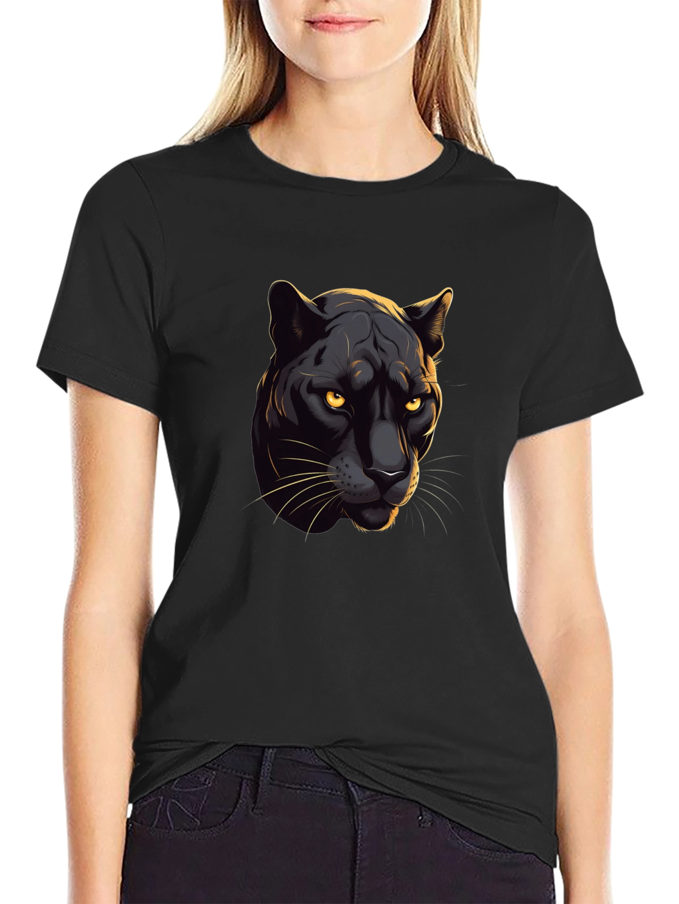 Black Panther Graphic Tee - Cool Cat Design