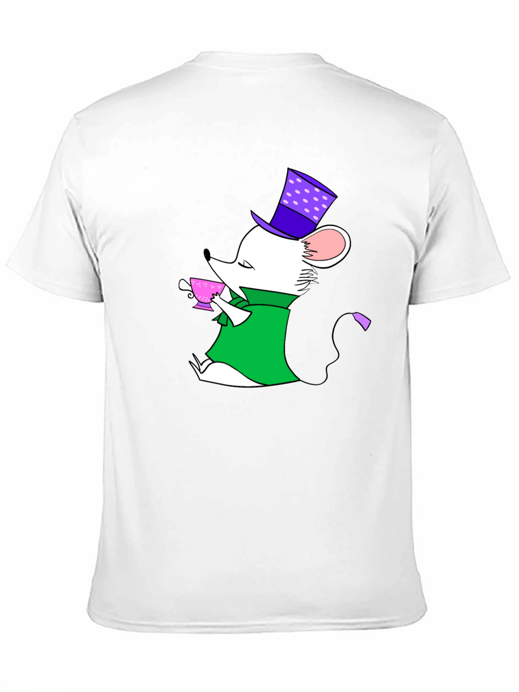 Whimsical Mouse Tea Party Black T-Shirt