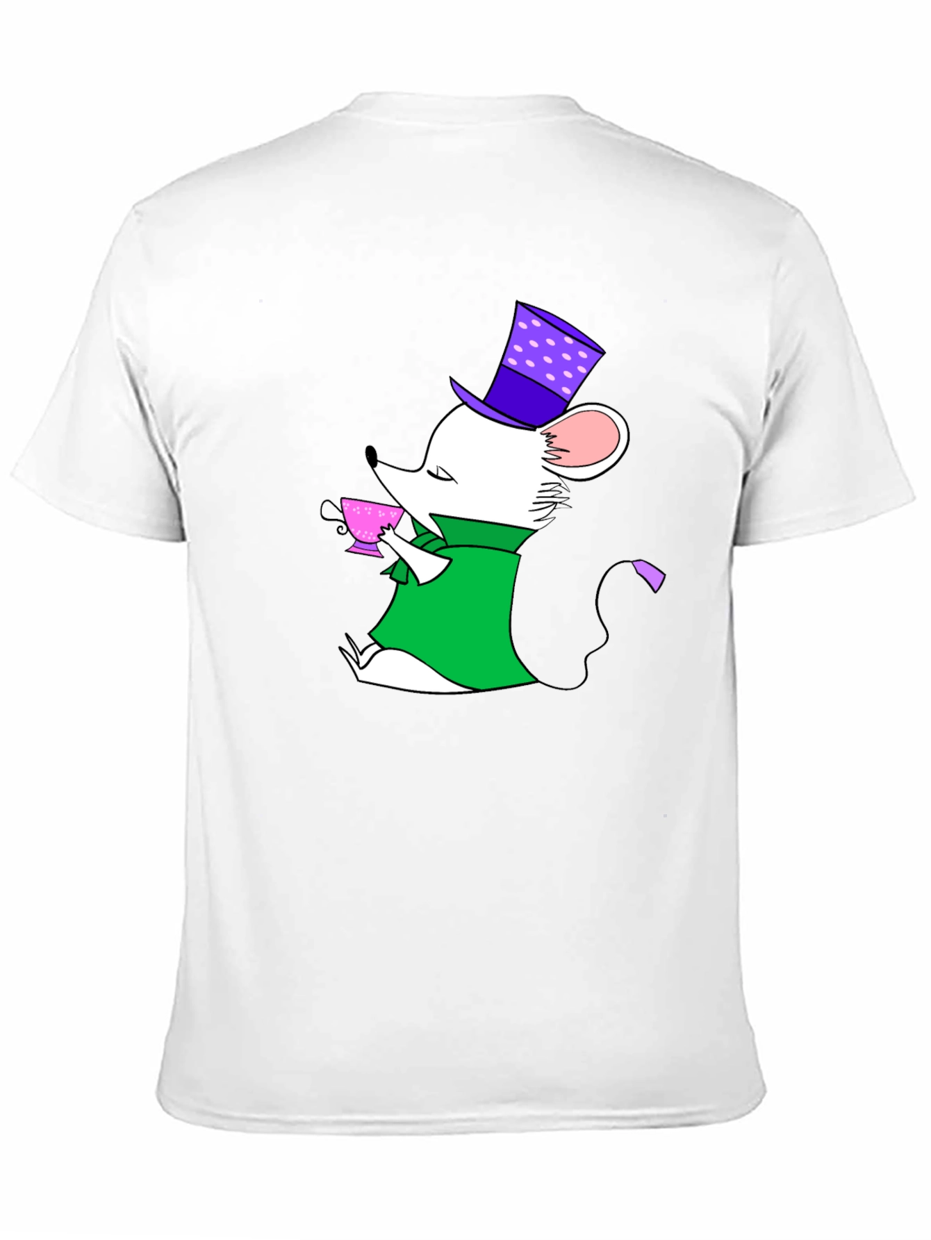 Whimsical Mouse Tea Party Black T-Shirt
