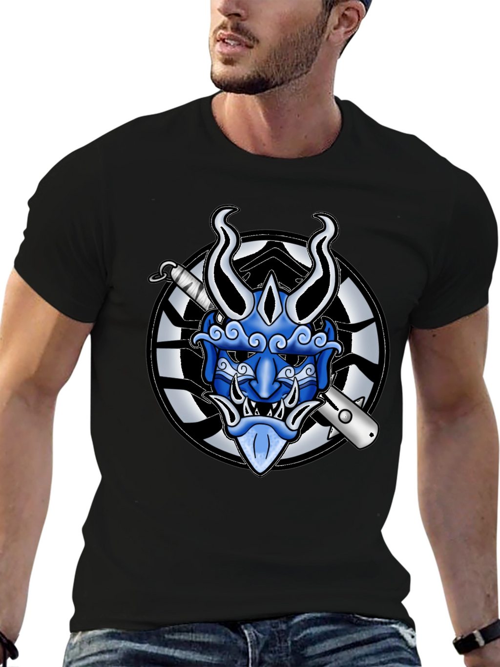 Hannya Mask Graphic Tee - Japanese Demon T-Shirt