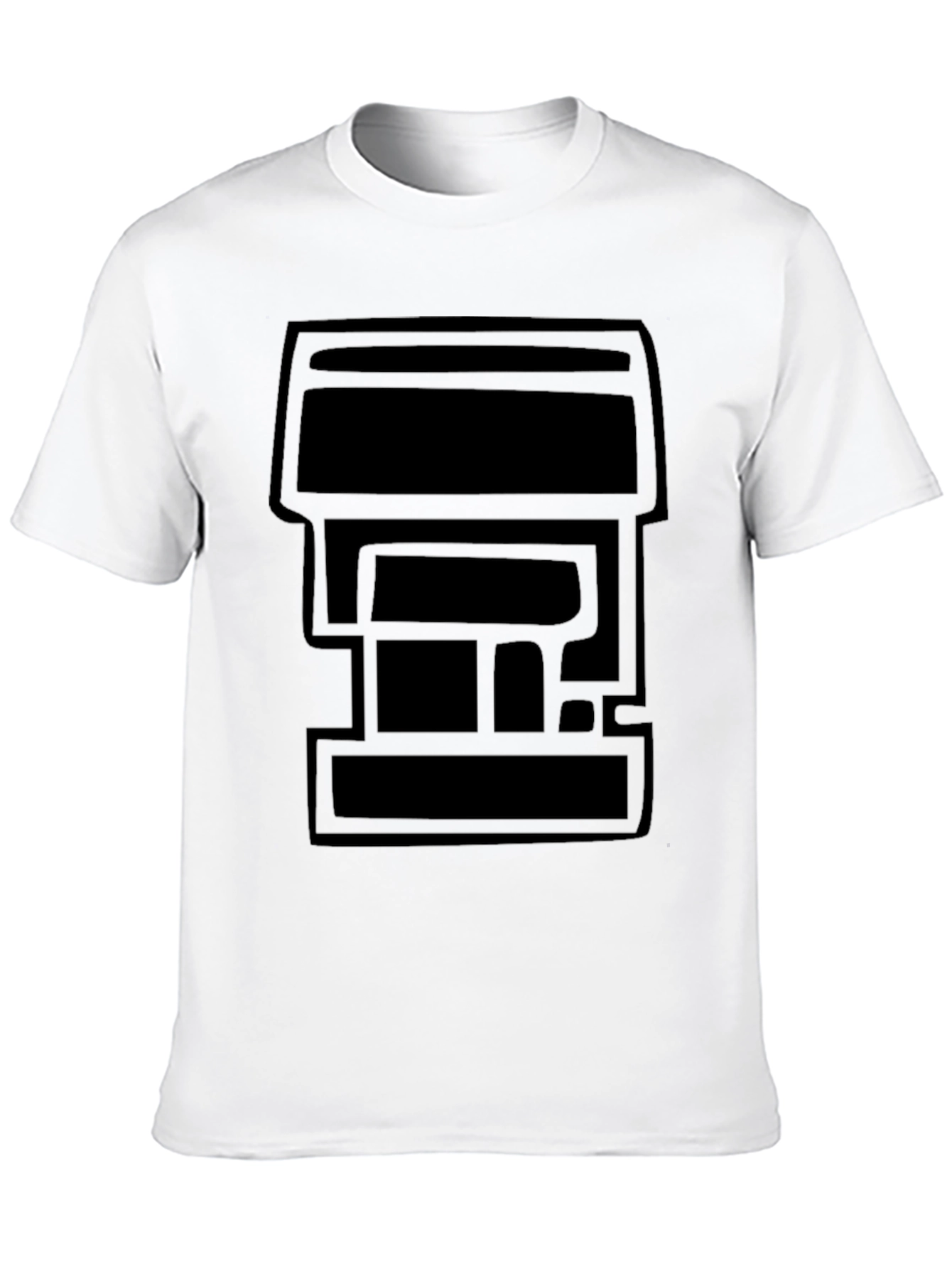 Modern Geometric Black T-Shirt