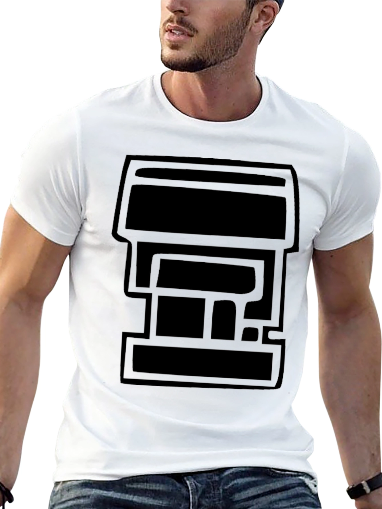 Modern Geometric Black T-Shirt