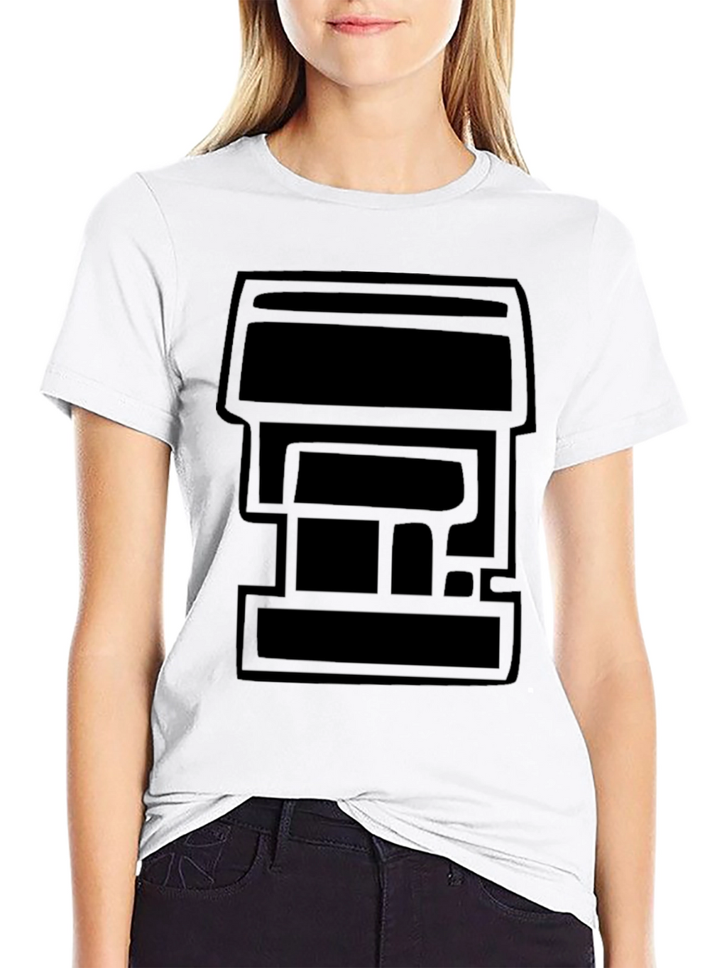 Modern Geometric Black T-Shirt