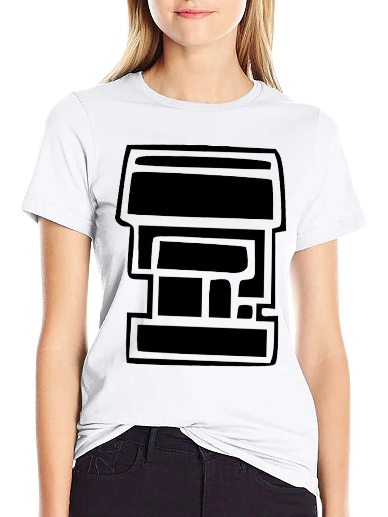 Modern Geometric Black T-Shirt