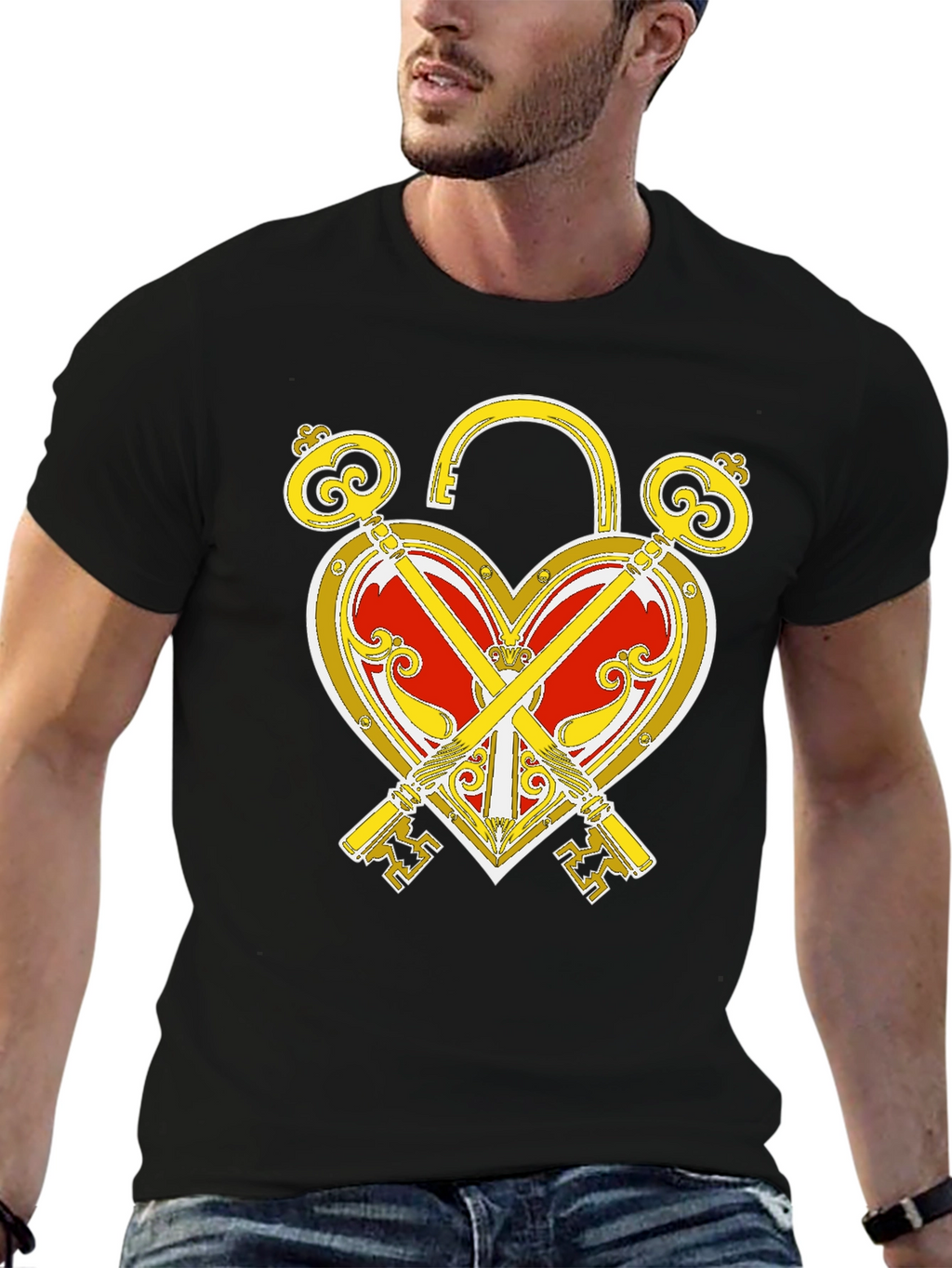 Heart Lock and Keys Graphic T-Shirt