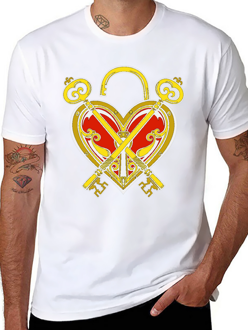 Heart Lock and Keys Graphic T-Shirt