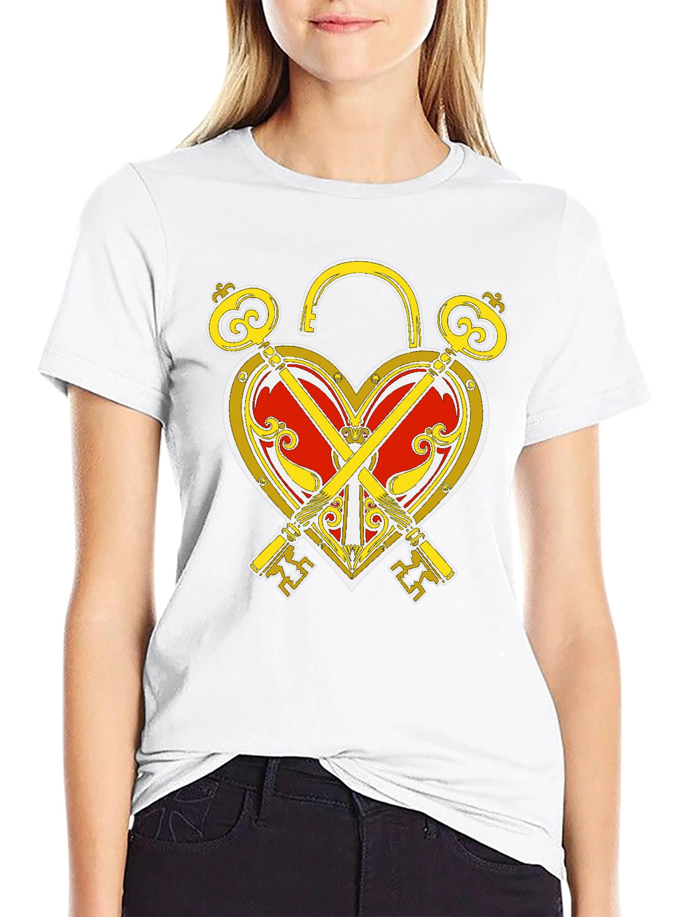 Heart Lock and Keys Graphic T-Shirt