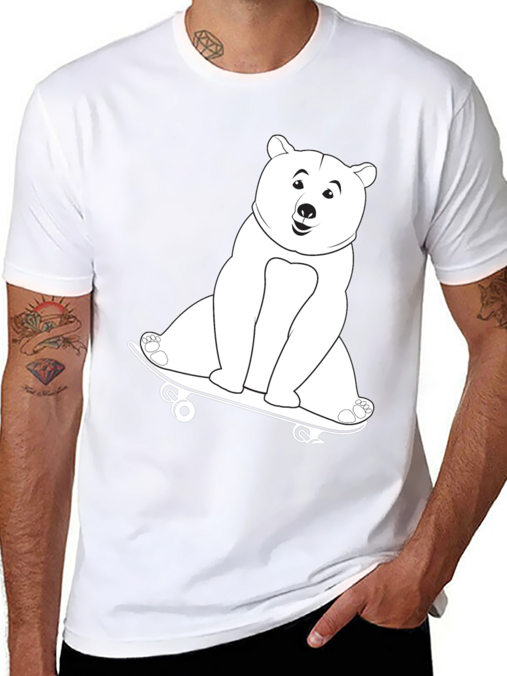 Cool Bear Skateboard Graphic T-Shirt