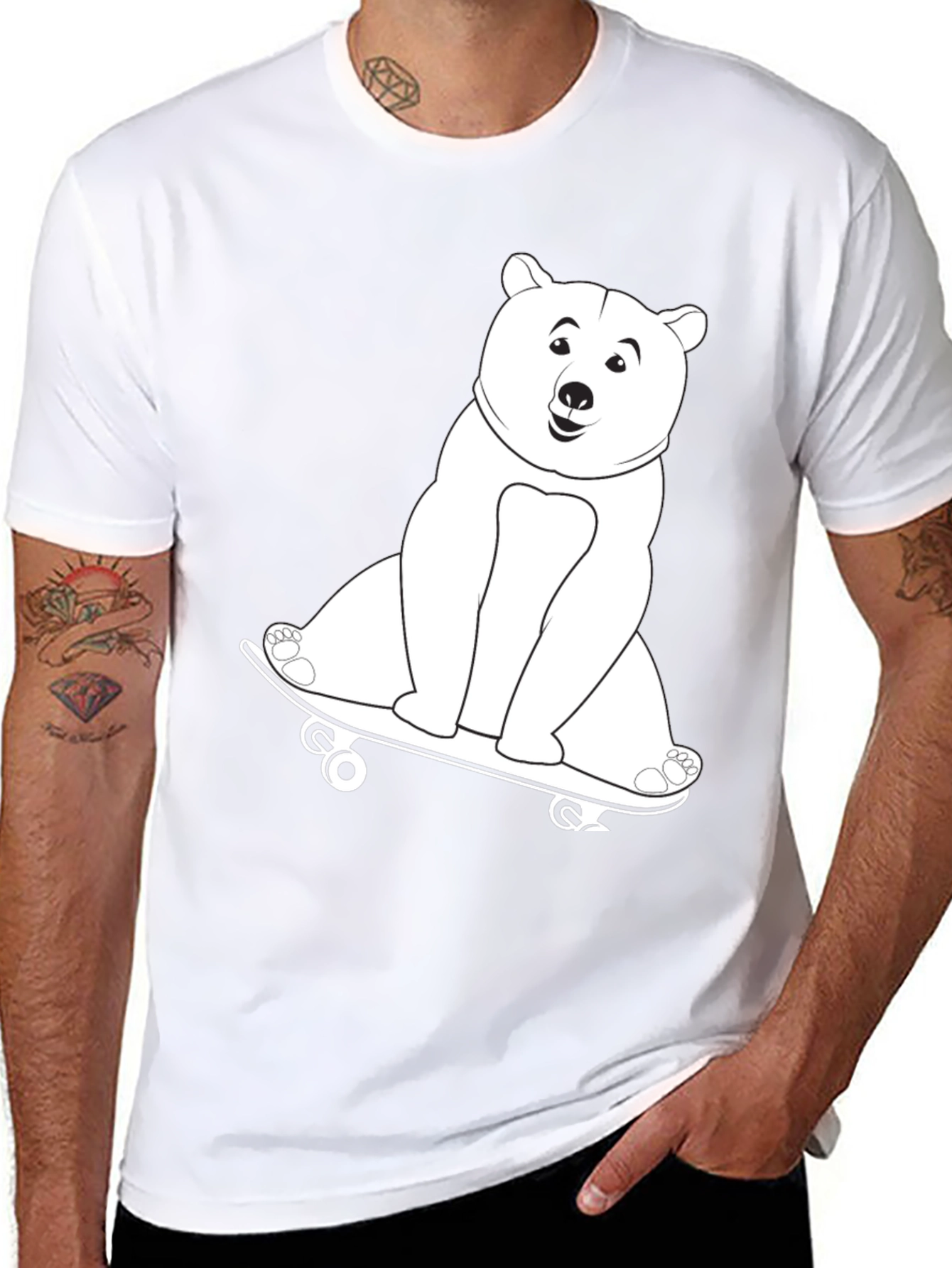 Cool Bear Skateboard Graphic T-Shirt