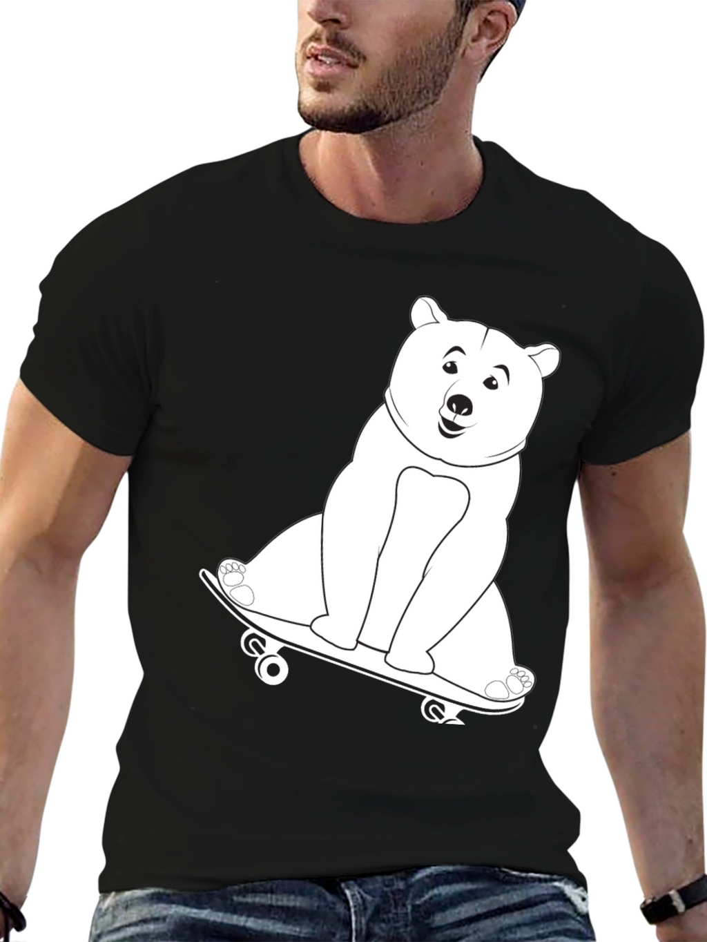 Cool Bear Skateboard Graphic T-Shirt