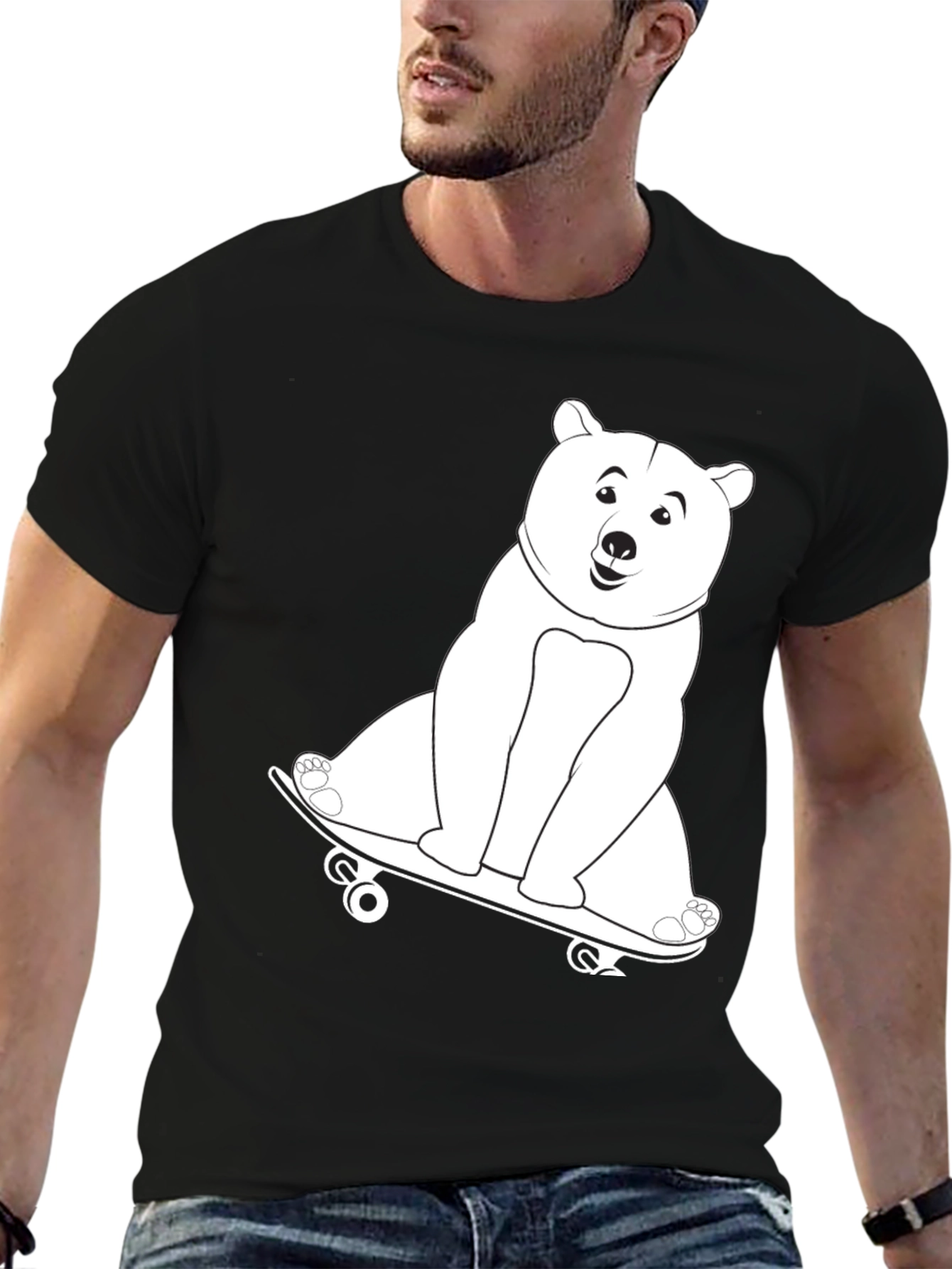 Cool Bear Skateboard Graphic T-Shirt