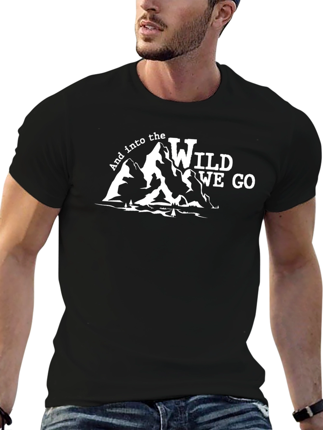 Wild We Go Graphic Tee - Black Cotton Blend