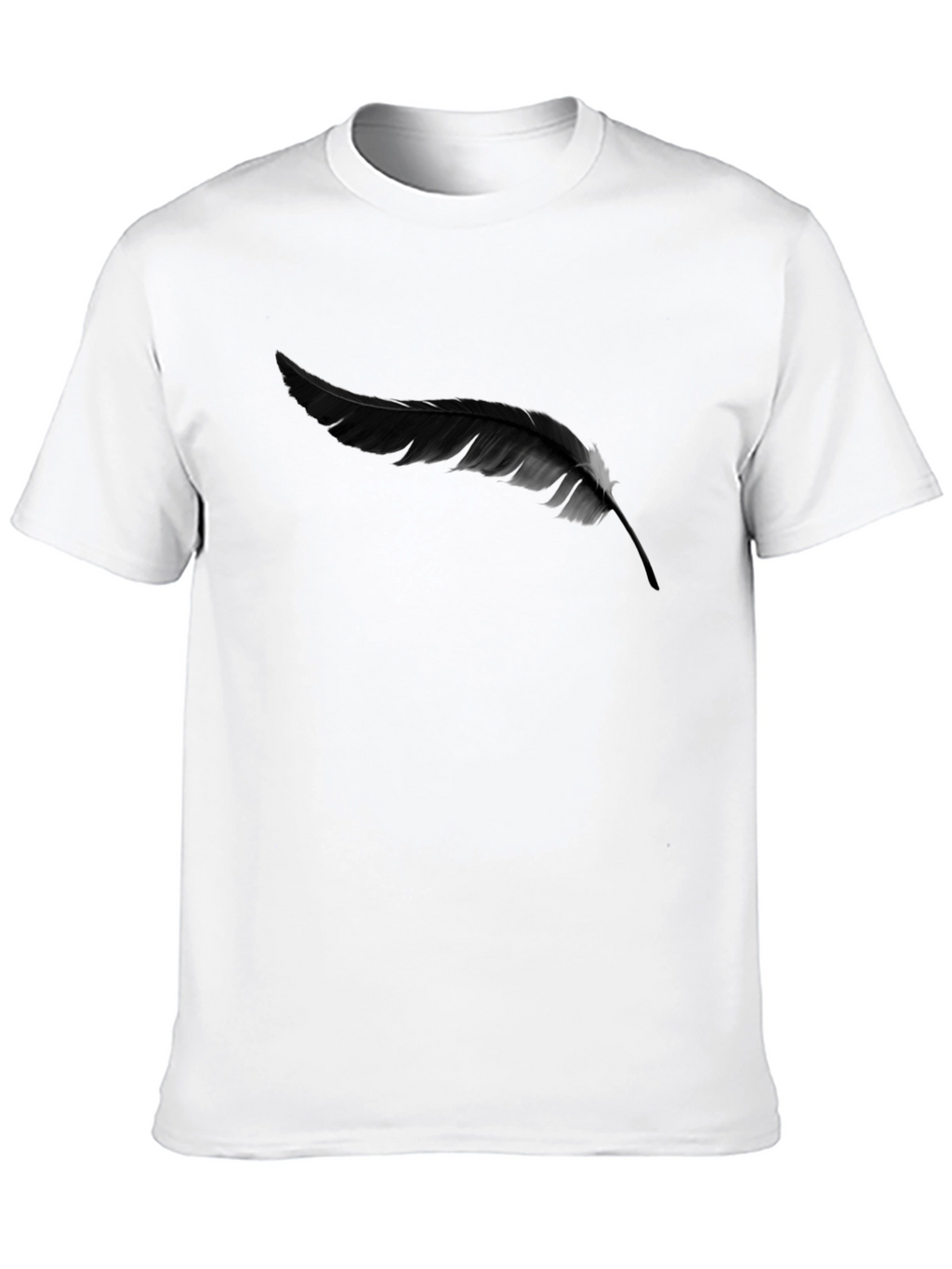 Feather Graphic Print Black T-Shirt
