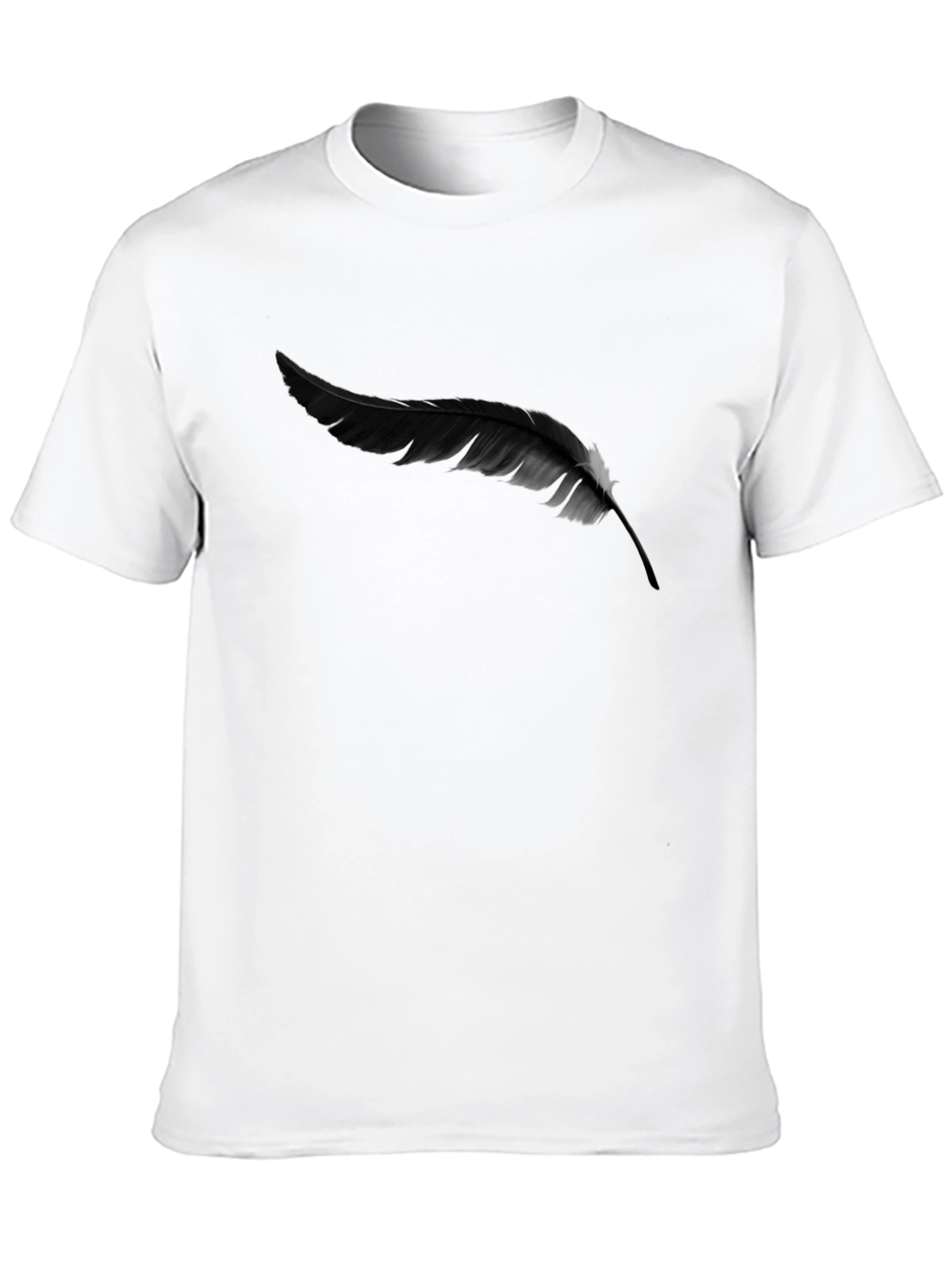 Feather Graphic Print Black T-Shirt