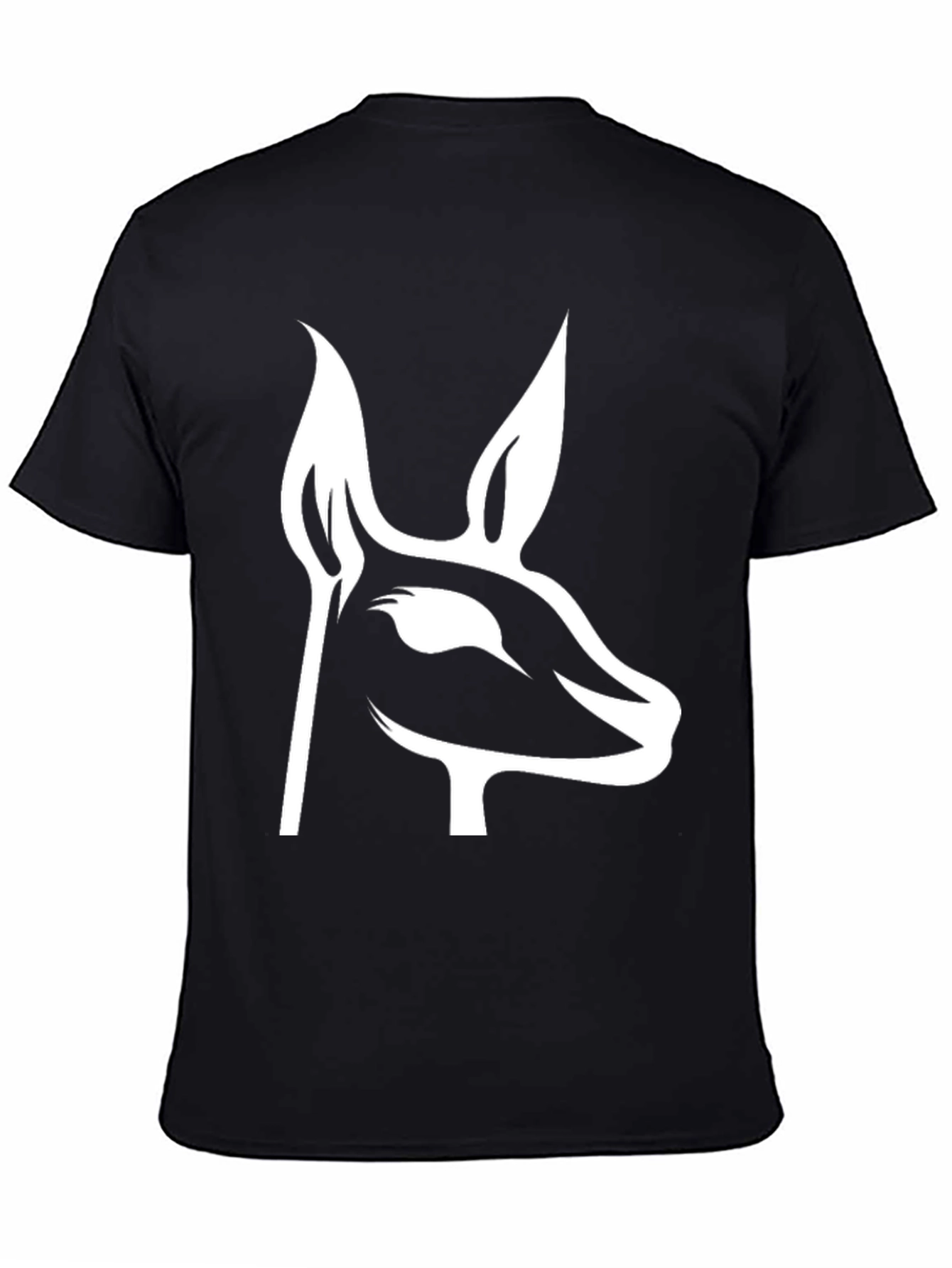 Modern Deer Silhouette Graphic Tee - Black