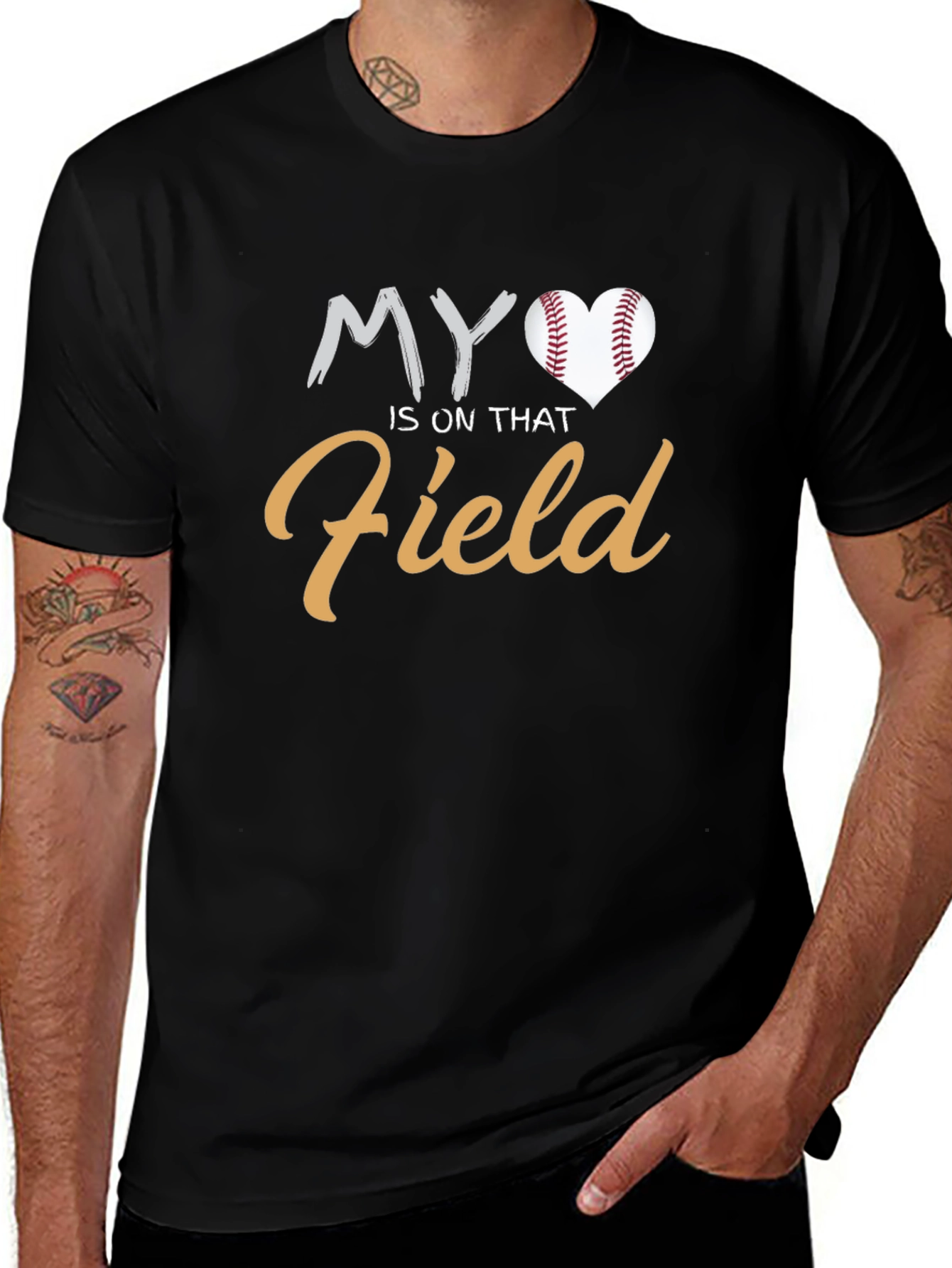 My Heart Is On That Field Baseball T-Shirt
