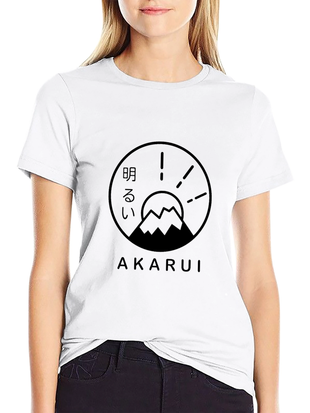 Akarui Graphic Tee - Mountain & Sunrise Design