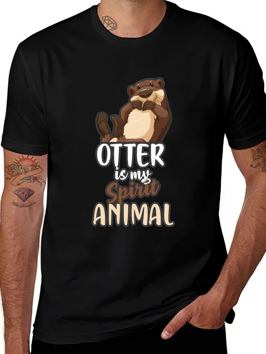 Otter Spirit Animal Black T-Shirt