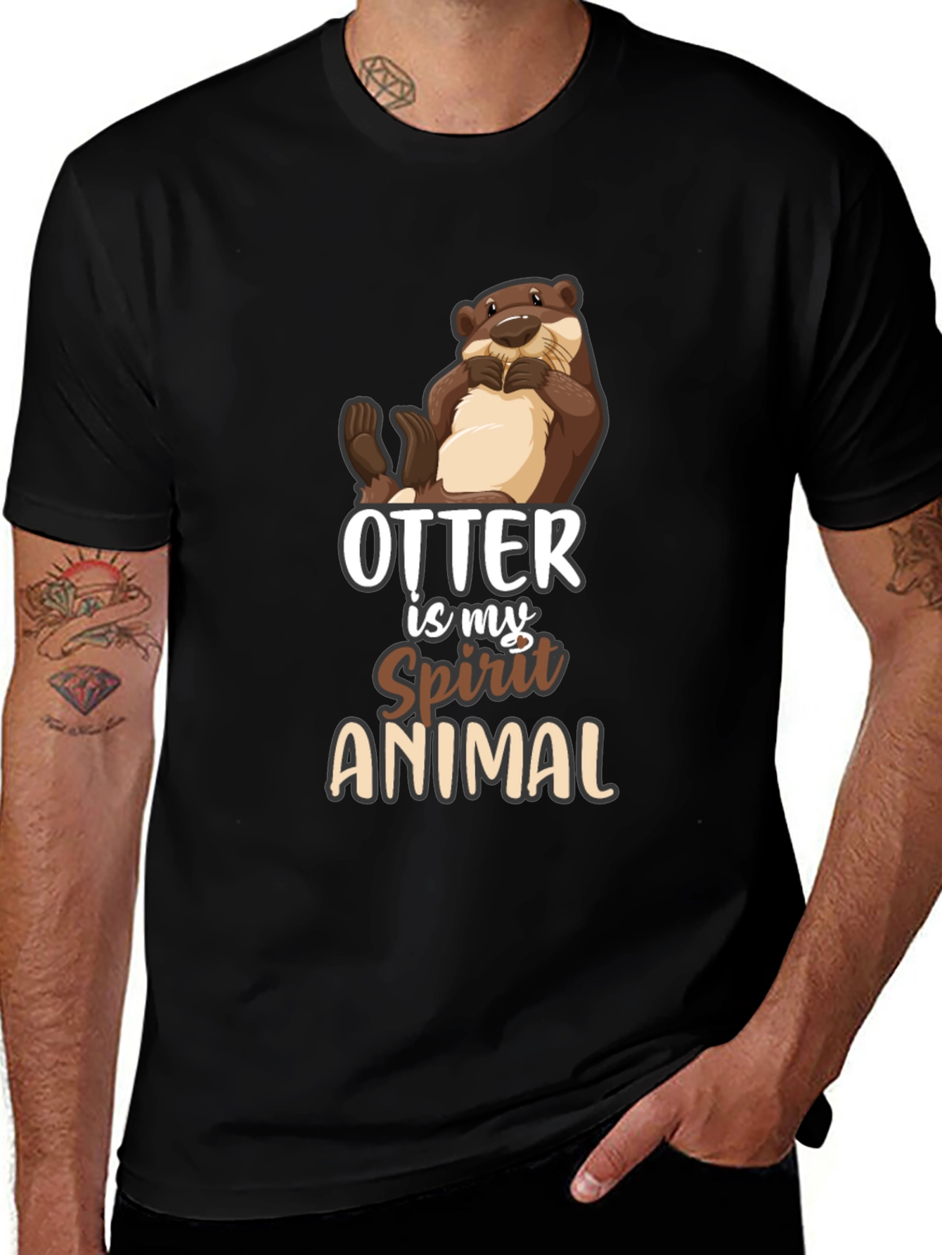 Otter Spirit Animal Black T-Shirt
