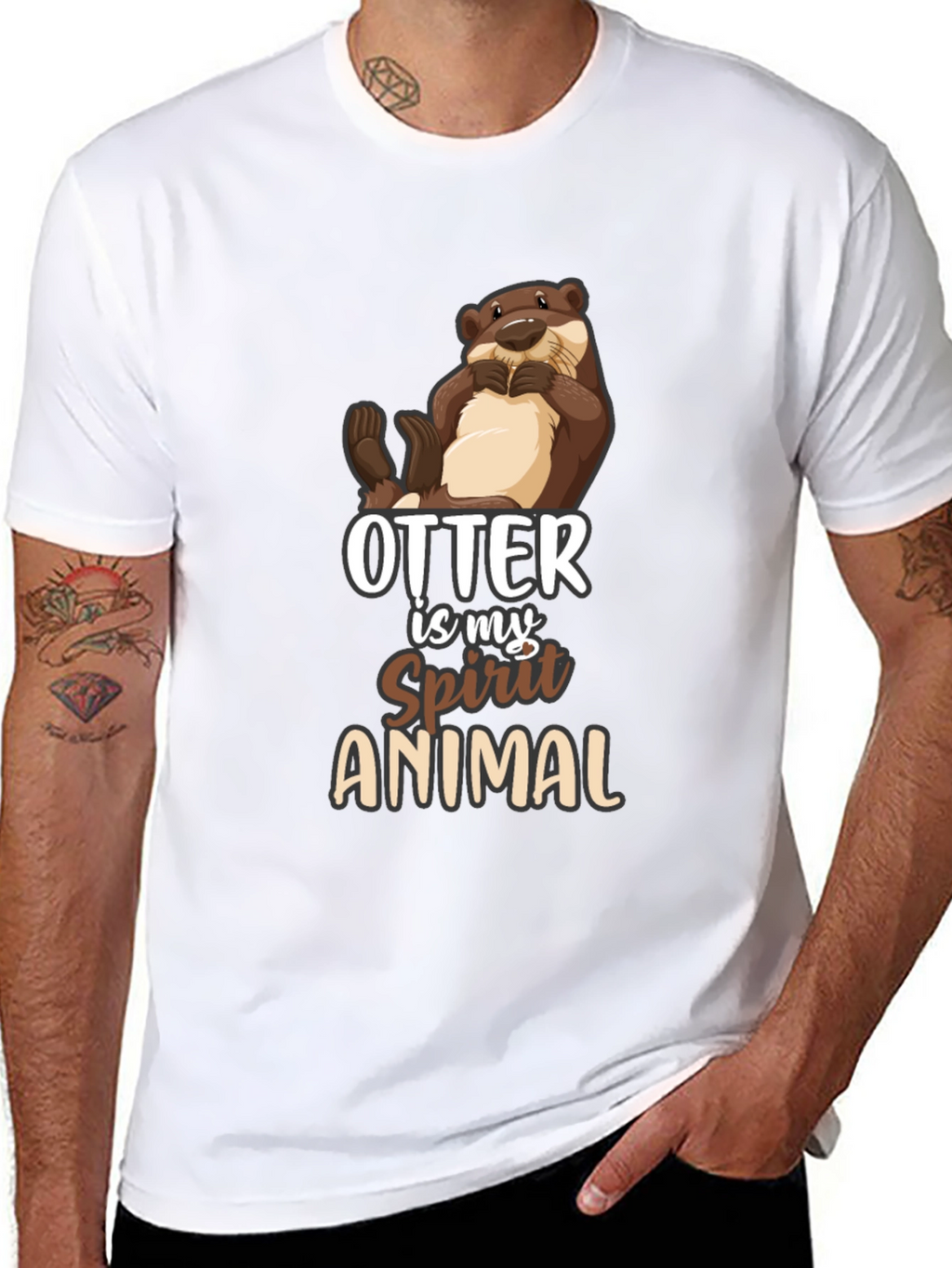 Otter Spirit Animal Black T-Shirt