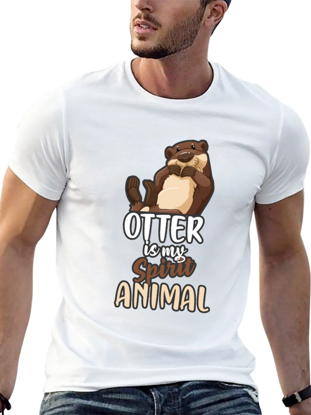 Otter Spirit Animal Black T-Shirt