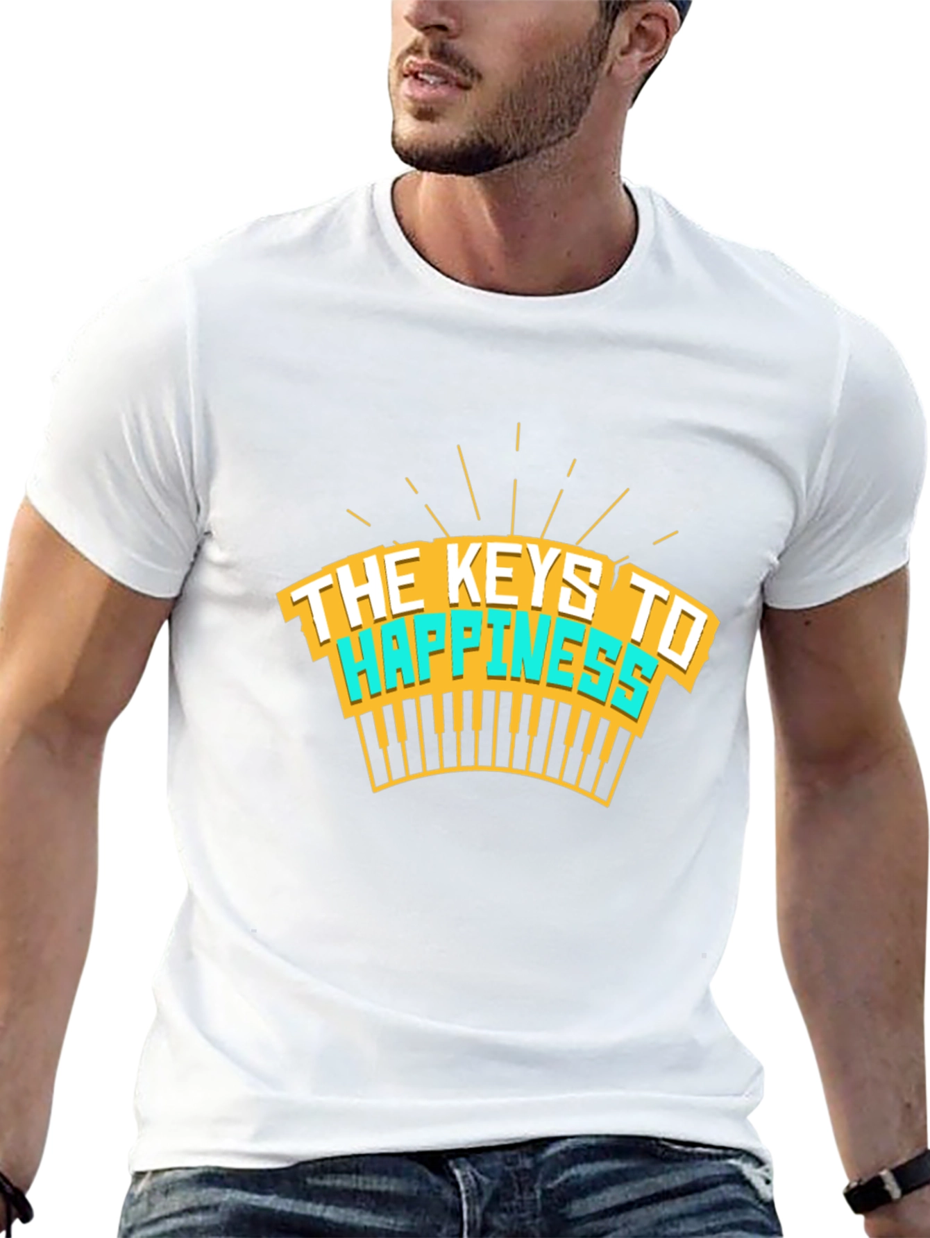 The Keys To Happiness T-Shirt - Musical Design