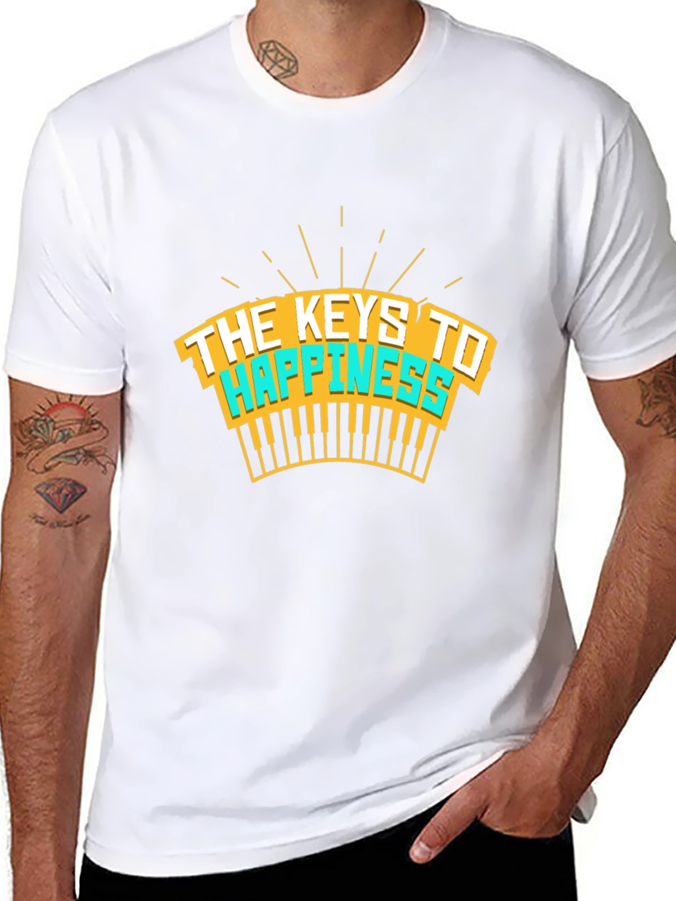 The Keys To Happiness T-Shirt - Musical Design