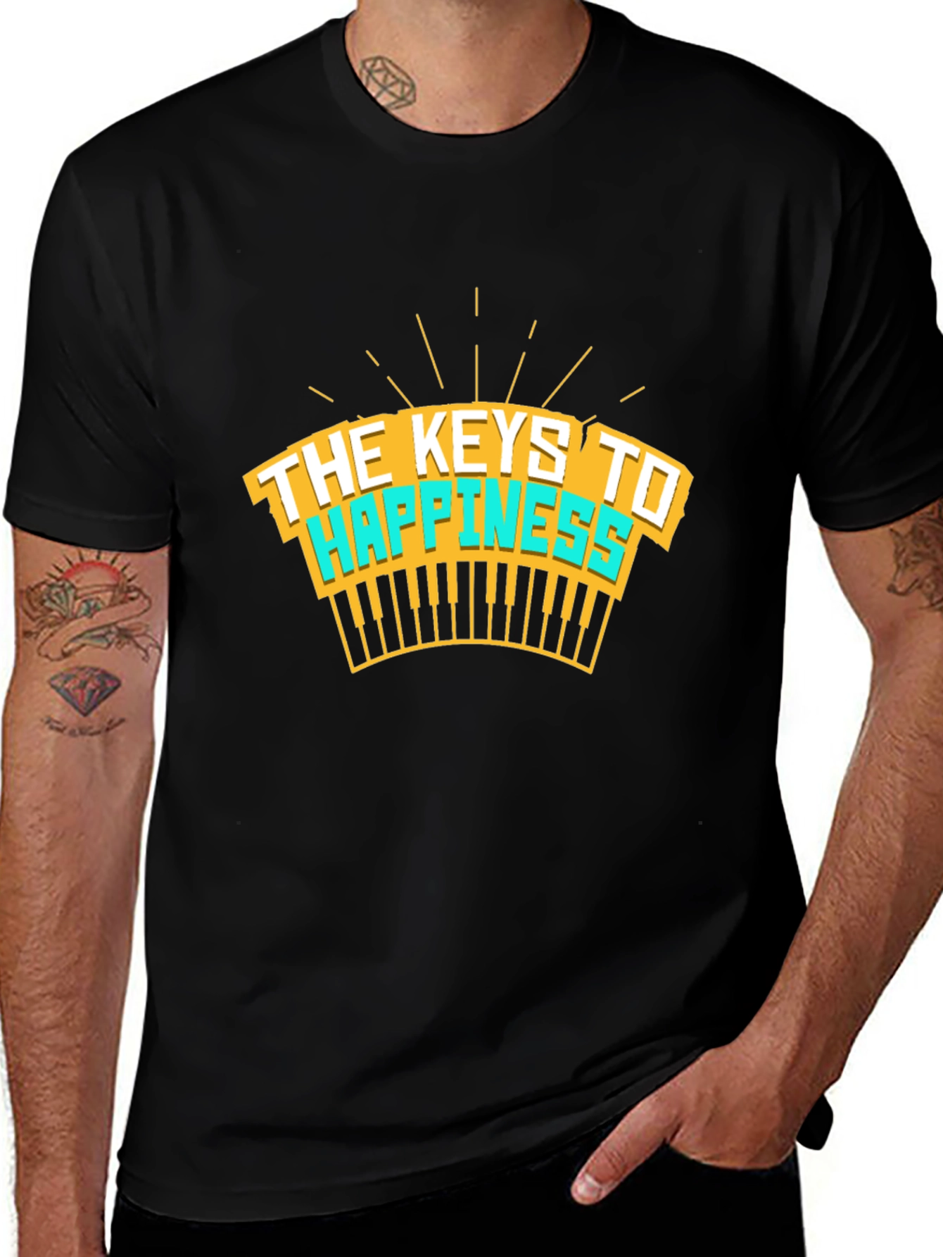The Keys To Happiness T-Shirt - Musical Design