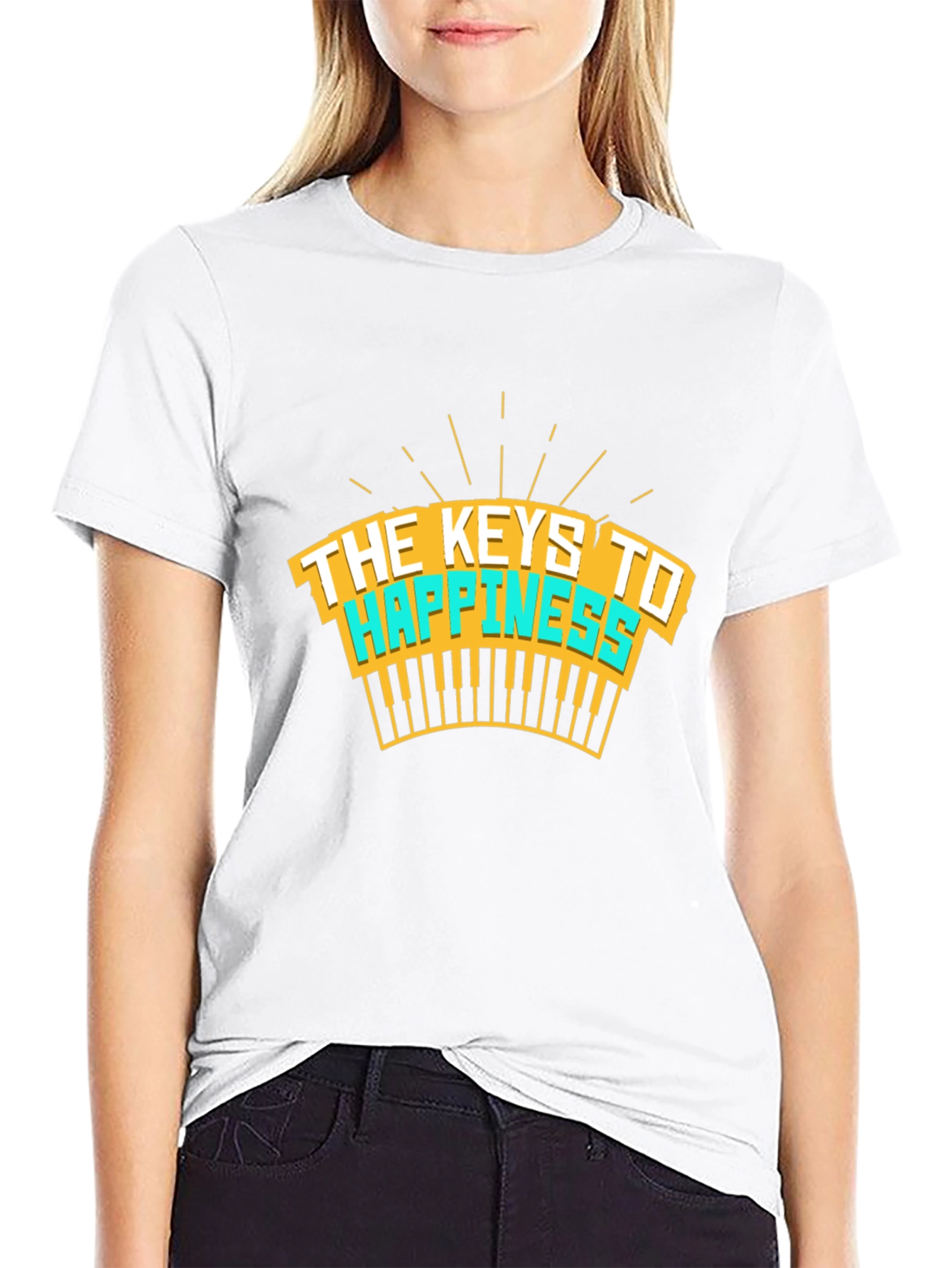 The Keys To Happiness T-Shirt - Musical Design