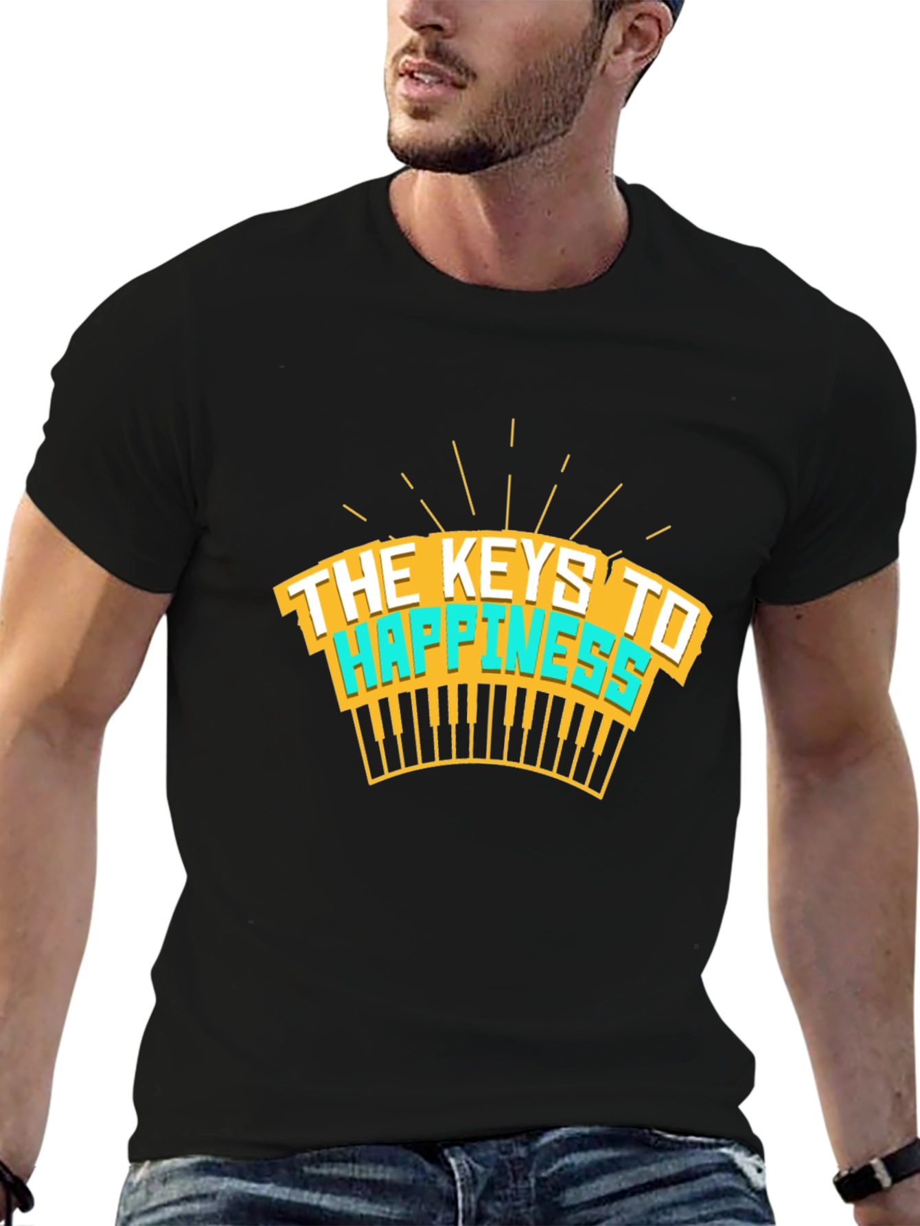 The Keys To Happiness T-Shirt - Musical Design
