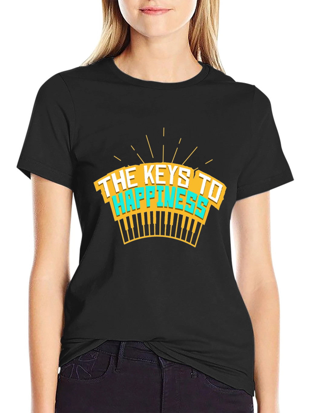 The Keys To Happiness T-Shirt - Musical Design