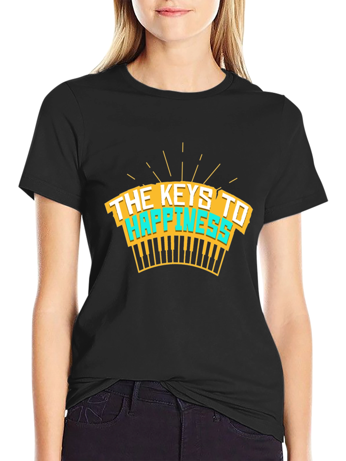 The Keys To Happiness T-Shirt - Musical Design