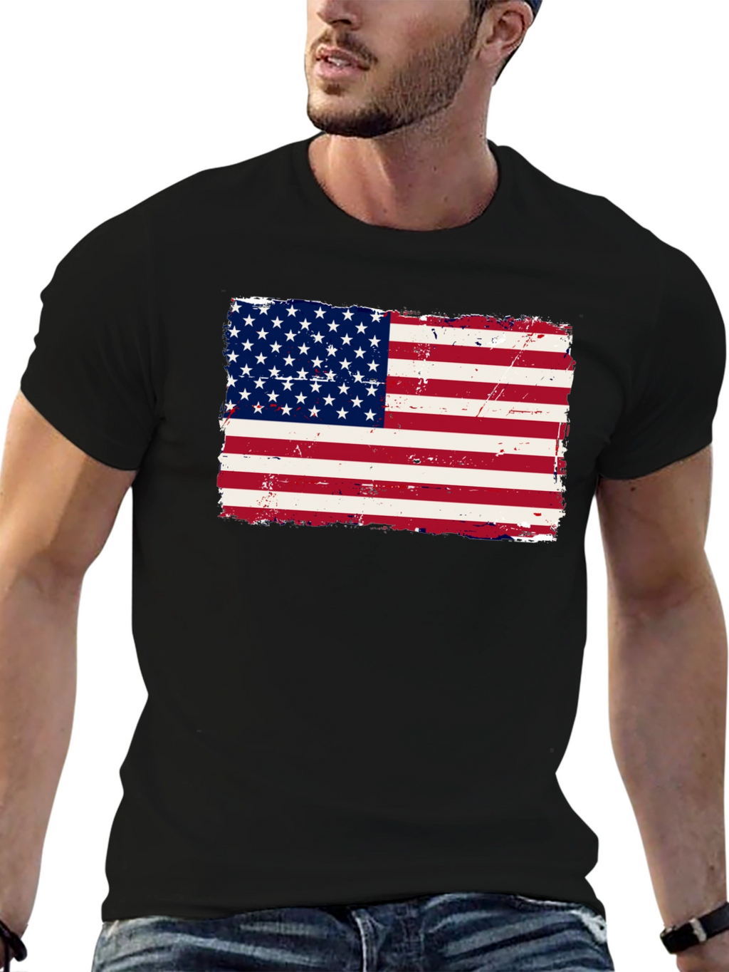 USA Flag Graphic Print T-Shirt