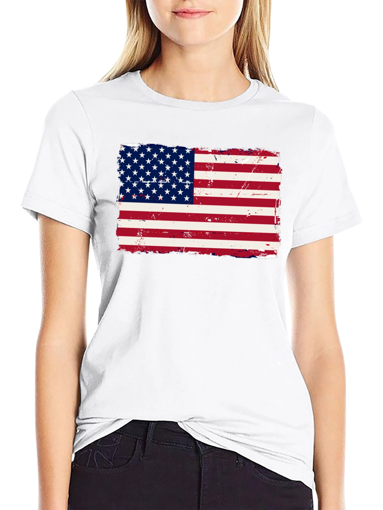 USA Flag Graphic Print T-Shirt