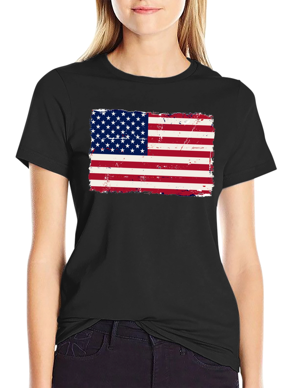 USA Flag Graphic Print T-Shirt