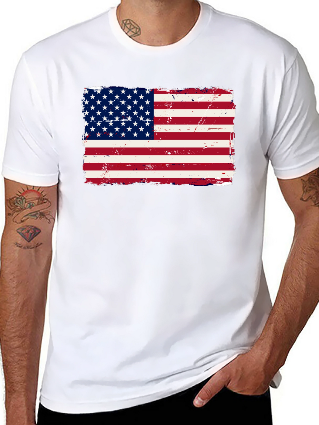USA Flag Graphic Print T-Shirt